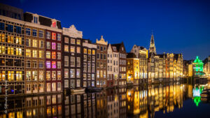 Nighttime Canals in Amsterdam