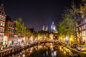 Canal at Night in Amsteram
